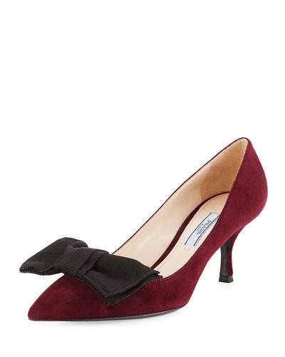 prada suede pointed-toe 65mm bow pump nordstrom|Designer Pumps for Women .